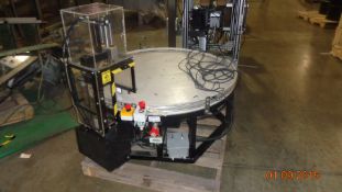 Rotary Accumulation Table with Top Labeler with Air Cylnder Label Press  (LOCATED IN IOWA, RIGGING