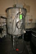Aprox. 400  Gal. Insulated and Jacketed Vertical Cone-Bottom Steel Lined Chocolate Tank with Top