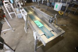 Aprox. 5 ft. L S/S Power Belt Conveyor with (2) Dual 4" W Belts with Drives, Total Conveyor Width
