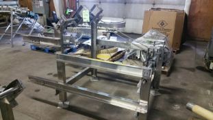 Aprox. 10 ft. SS Conveyor Lowerator with Controller and (3) Pallets of Conveyor with Drives