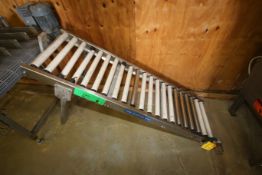 Aprox. 63" L x 16" W S/S Roller Conveyor Frame with (1) Set of Legs($200 FOB - Additional Charges