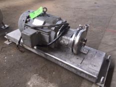 WCB Type 20 hp Centrifugal Pump, 3" x 1 1/2" Clamp Type, S/S Head, Mounted on S/S Stand, 230/460