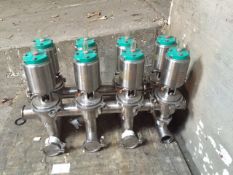 Tri-Clover Air Valve Cluster, (8) 761 Series 2-1/2" (Located in KY & Rigging Included in Sales Pr