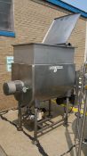 150 GALLON JACKETED PADDLE MIXER WITH WAUKESHA 60 PD PUMP HEAD, HINGED LID (LOCATED IN ILLINOIS)***