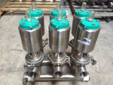 Tri-Clover Air Valve Cluster, (6) 761 Series2" Air Valves