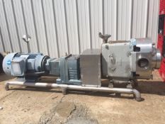 Waukesha 220 Positive Displacement Pump, S/N 143419, 4" Tri-Clamp Style S/S Head, 20hp Motor Mou