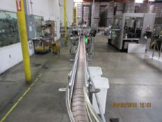 Table Top Conveyor 3.25"Wide Chain Belt 24.5' Straight With Drives 480V, (1) 90° Turn. Complete With