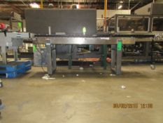 Power Mass Table With Blue Interlox Sanitary Belt 8.5' Long x 22" Wide, Comes With Drive Motor.