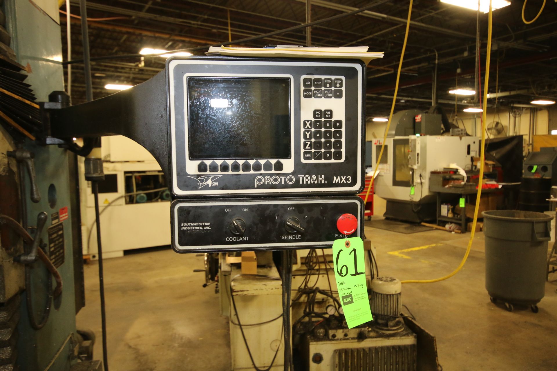 SWI Trak Vertical Milling Machine, Series Trak DPM, S/N 97-2722 with 2003 Proto Trak MX3 Digital - Image 2 of 6