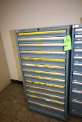 Lista 13-Drawer Tool Cabinet with Some Assorted Hardware including Cutters