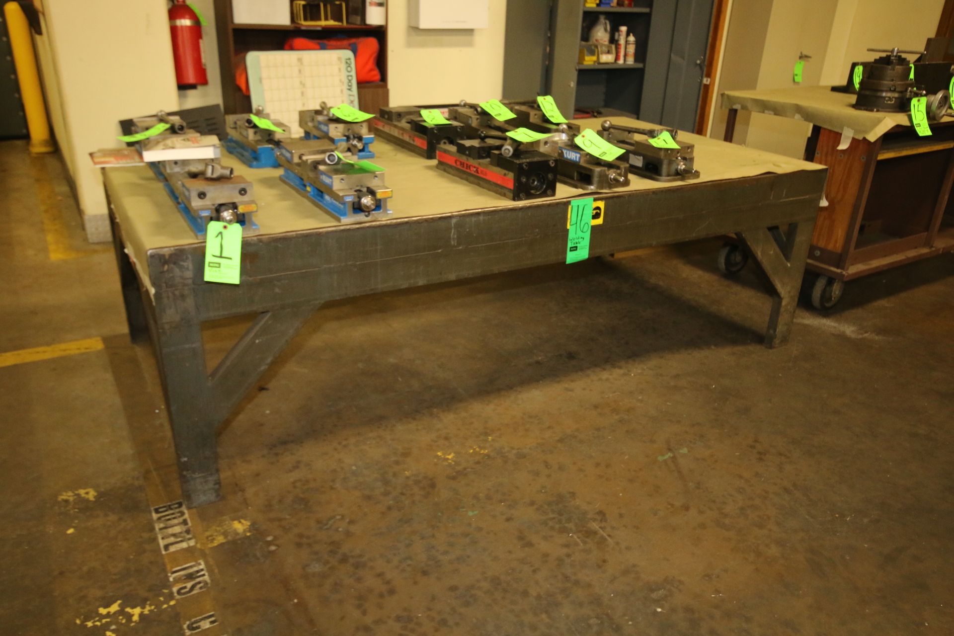 Aprox. 97" L x 48" W Steel Welding Table
