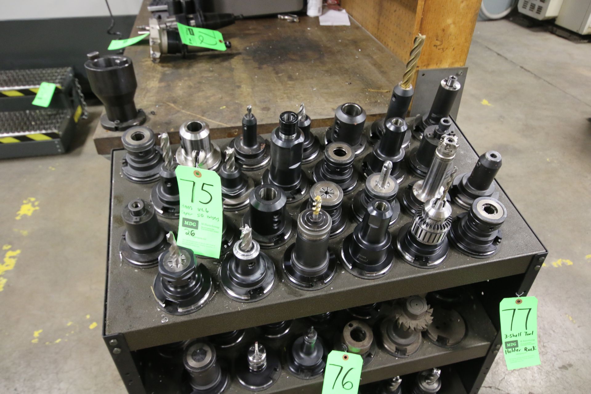 CAT 50 Taper Tool Holders by Parlec an Others - Some with Tooling including: Drill Bits, Reamers,