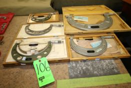 Assorted Micrometers - (3) Mitutoyo 5 - 6"  - .0001"; 6" to 7" and 7" to 8" - .0001 and (2) Churn
