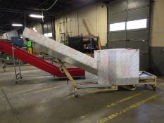 Approx. 12' Long x 1'6" Wide Mobile Incline Bottle Conveyor System, Equipped with on board Dayton