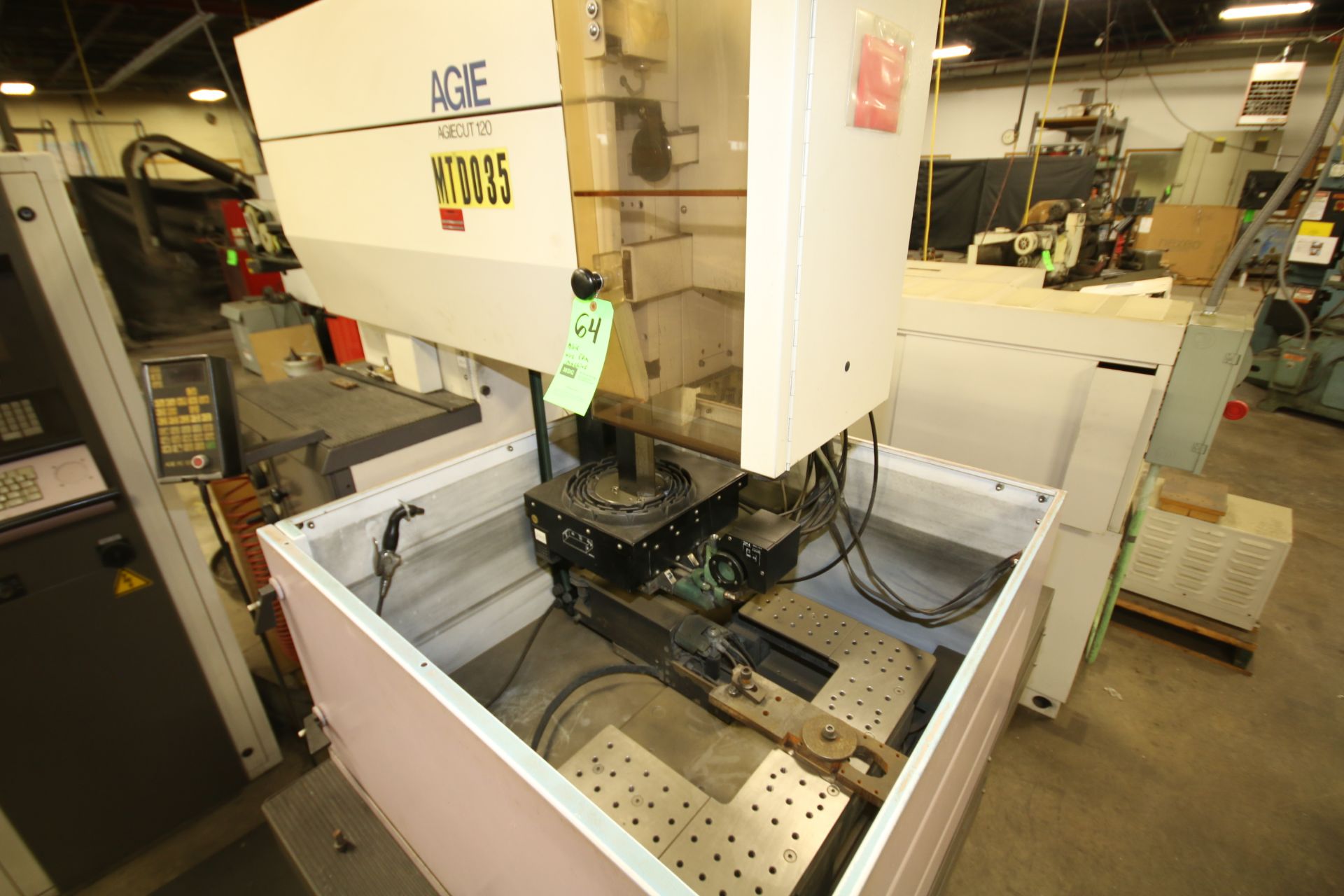 Agie Wire EDM Machine, Model AGIE CUT-120, S/N 248 with Controls, Model AGIEMATIC CF20, S/N 461, 3 x - Image 2 of 8