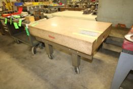 Starrett 60" L x 36" W x 8" Thickness Granite Surface Plate, S/N 928879, Grade B, Mounted on