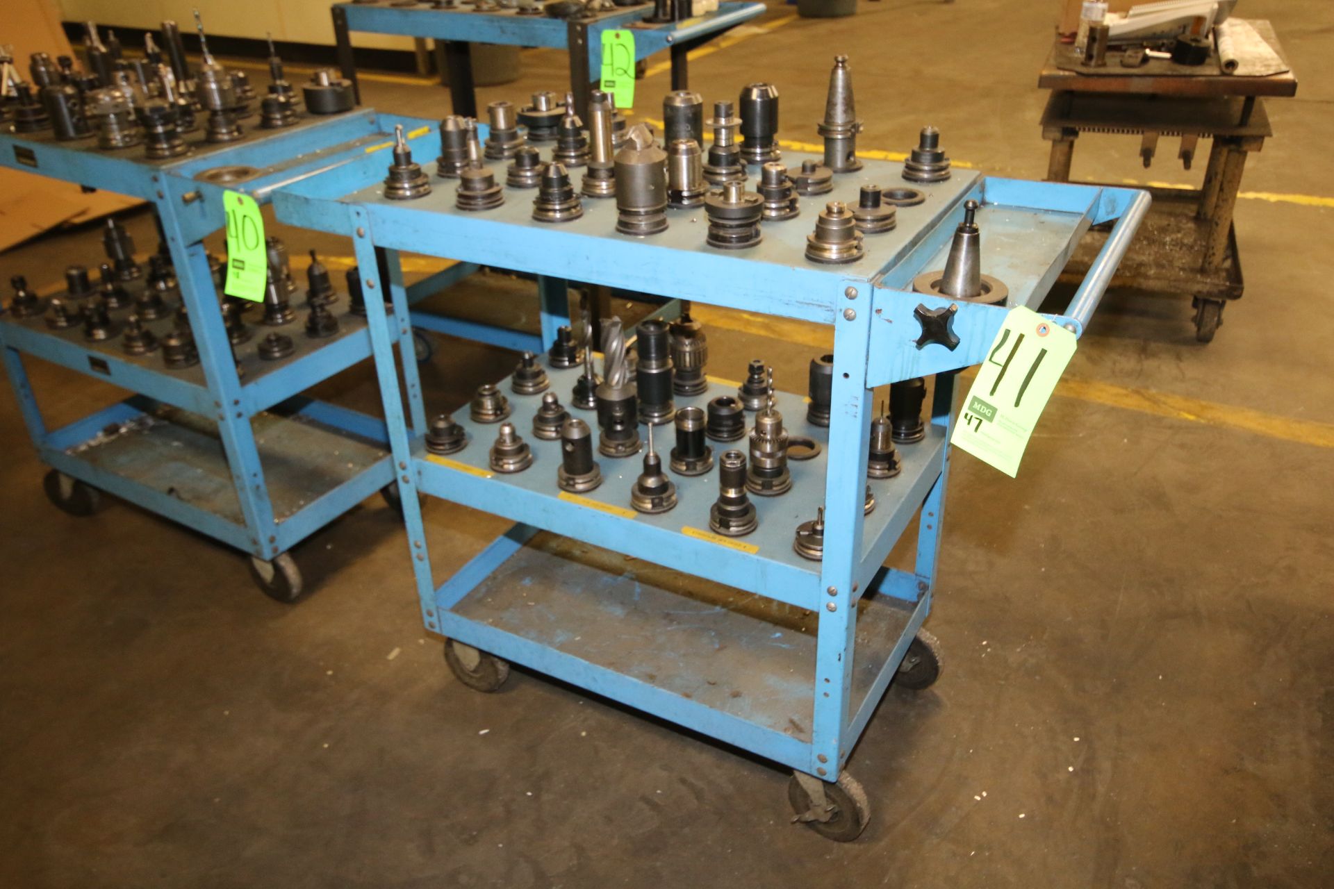 CAT40 Tool Holders by Command, Lyndex, Parlec, Syic and Other -- Some with Drill Bit, Mills,