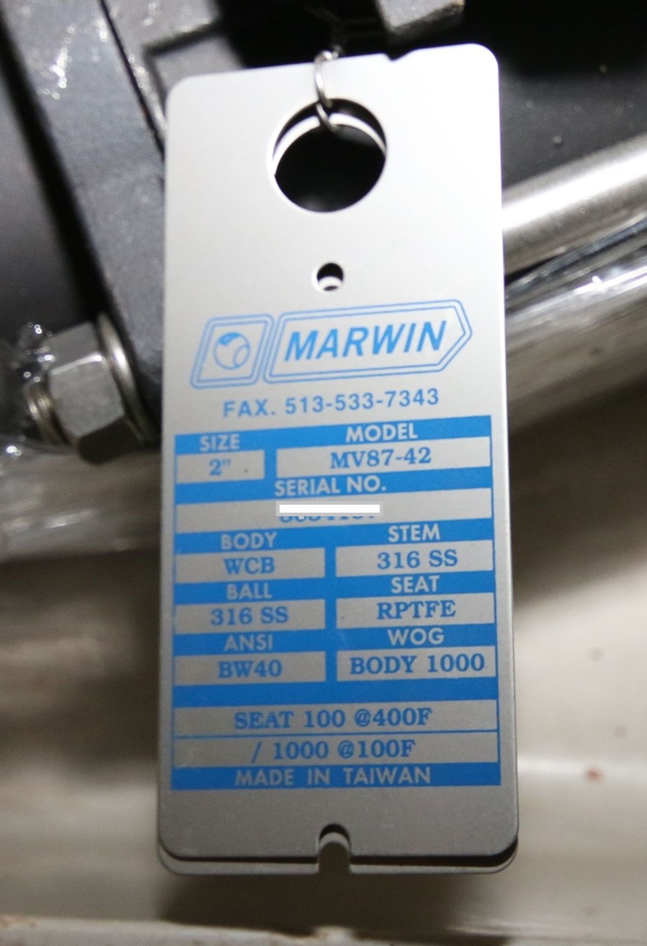 New Marwin 2" Steel Weld Type Ball Valves, Model MV87-42 with 316 S/S Stem and Ball (Never Used) ( - Image 2 of 2