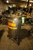 United Utensils Co. Approx.. 22-1/2" W x 37" Deep S/S Mix Tank, S/N 93-81-1-EVT-55-T-304 1988 with