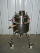 Walker 10g Jacketed Tank, S# 00113, 316 Stainless Steel, 90 PSI @ 300 Degrees,  On Casters, 2002