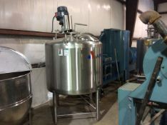 APV 330 Gallon High Shear Mixing Tank, S/N G-6360, inlet on top with vent & manway, 5 hp Motor,