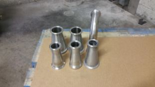 Assorted S/S Reducers, Clamp Type and Threaded including (4) 2" to 2.5" and (2) 2" to 3"