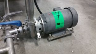 2010 WCB 5 hp Centrifugal Pump, Model 2065LV00775, S/N 2523410 with 2" x 1-1/2" Clamp Type S/S