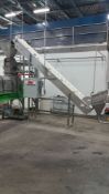 Kess Aprox. 10 ft. 6" H with 12" W Belt with Flights Incline Belt Conveyor with Drive and Controls