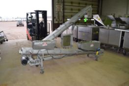 Loos S/S Portable Dual Screw Auger Conveyor, S/N 4124-0902 with Aprox. 8-1/2 ft. and 9 ft. L x 6"