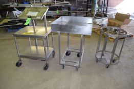 (3) Pc. S/S Mobile Units including: (1) Glue Table, (1) S/S Containment Table and (1) S/S Trash