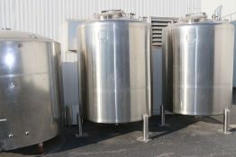 2002 Walker 1,000 Gal. Dome-Top S/S Mix Tank, Model MIX, S/N SPG-30810-1, 316L S/S, Bottom and