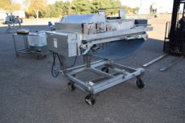 Loos Water Fall Applicator, S/N 4197-10026 with 28-1/2" W Belt Conveyor, Mounted on Load Cells and