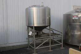 Breddo Aprox. 300 Gal. Dome-Top Cone-Bottom S/S Likwifier, Model LOR, S/N 250967-4 00129, Set-Up for
