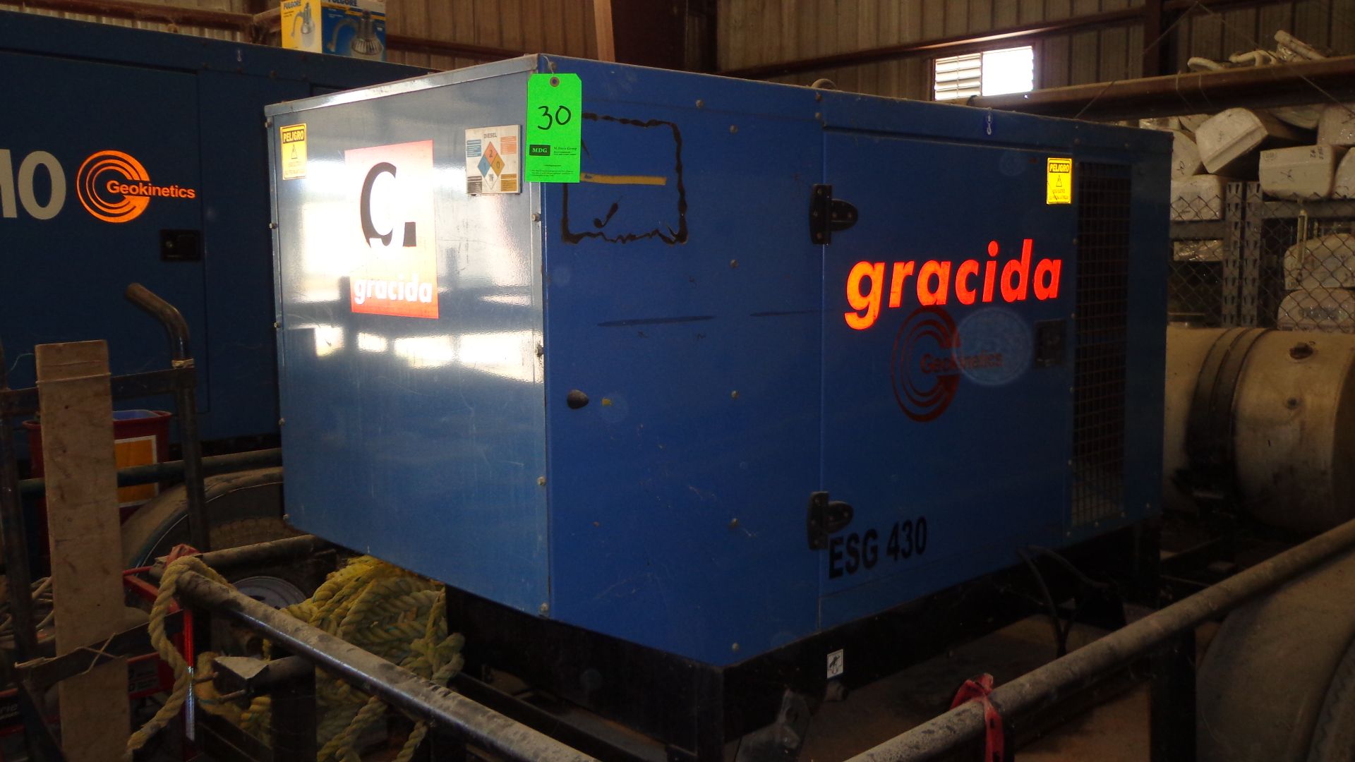 2008 SDMO Type J30U Generator with John Deere Diesel Engine, S/N J30U08011520, 35 KVA, 1800 RPM,