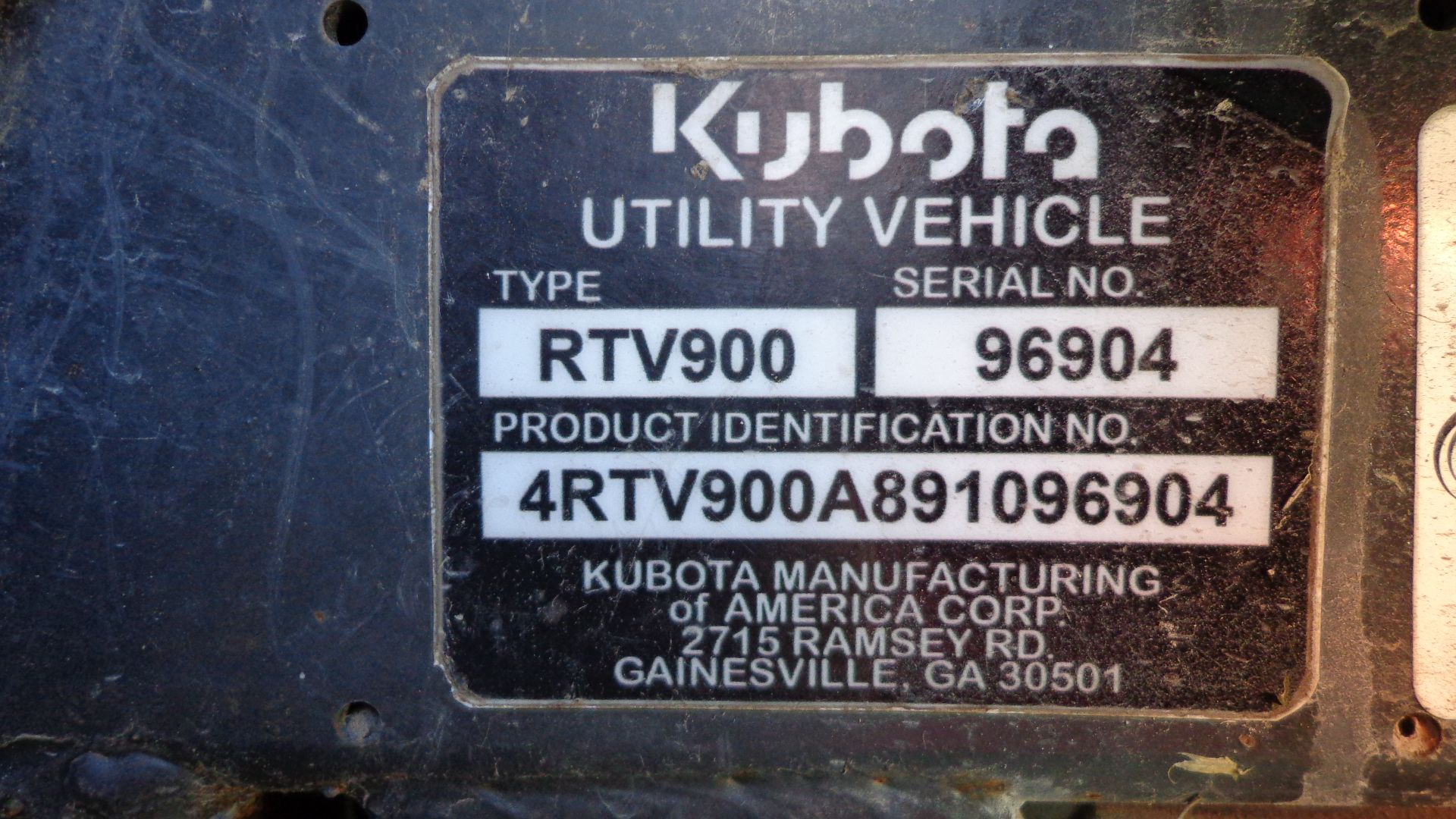 2008 Kubota Utility Vehicle, Model K-RTV-900A, S/N 96904, Diesel Powered, 2,871 Hours - Image 3 of 7