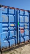 20' Steel Container, Double Door, Sold with Contents, Work Bench with Vice