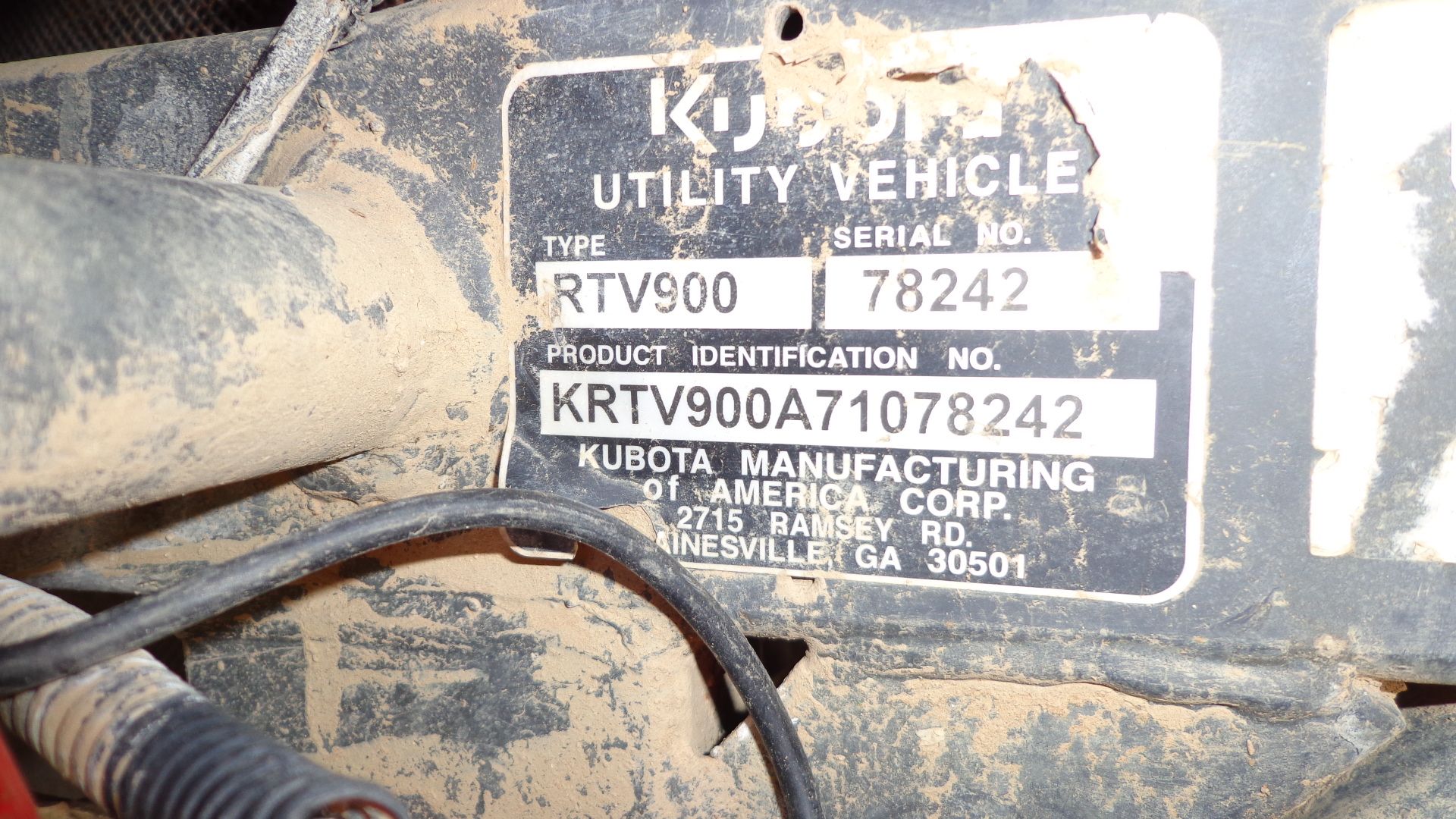 Kubota Utility Vehicle, Model RTV 900, S/N 78242, 7,567 Hours - Image 4 of 7