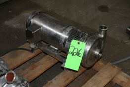 1.5 hp S/S Clade Centrifugal Pump, 1 1/2" x 1 1/2" Clamp Type S/S Head (TJP- SALE PRICE INCLUDES