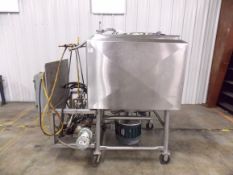 Breddo 200 Gallon Jacketed Liquifier Tank on Casters, Stainless Steel Construction, CIP Sprayball,