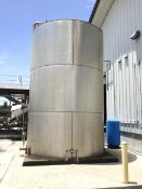 10,000 Gallon Stainless Steel Vertical Silo, Stainless Steel Interior and Exterior, Side Manhole,