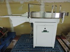 36" JG Accumulation Table.  Serial: 16668, Table Features a Pack Off End Measuring 17" Deep X 21"