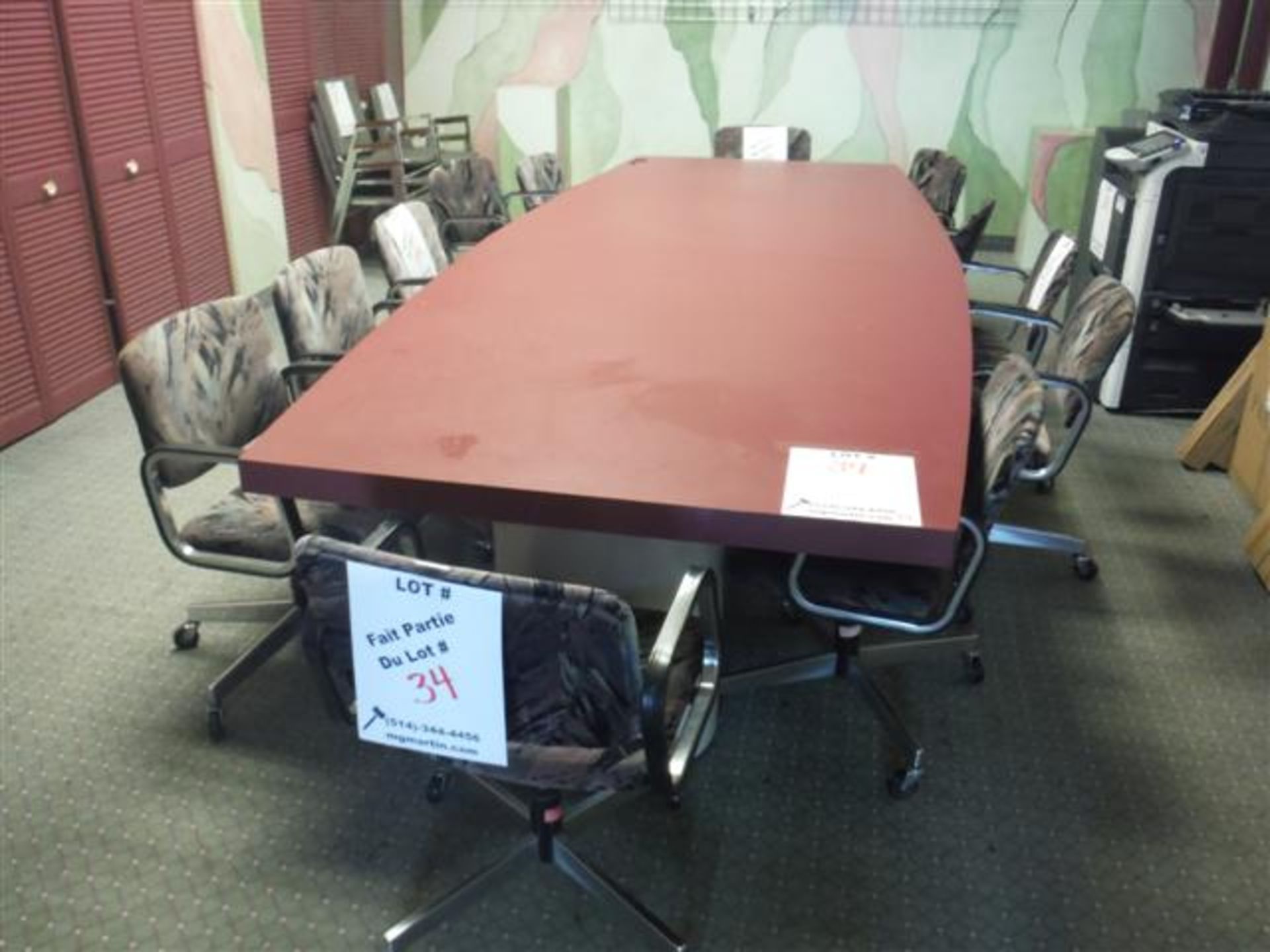 CONFERENCE TABLE W/ 12 CHAIRSSold as a lot