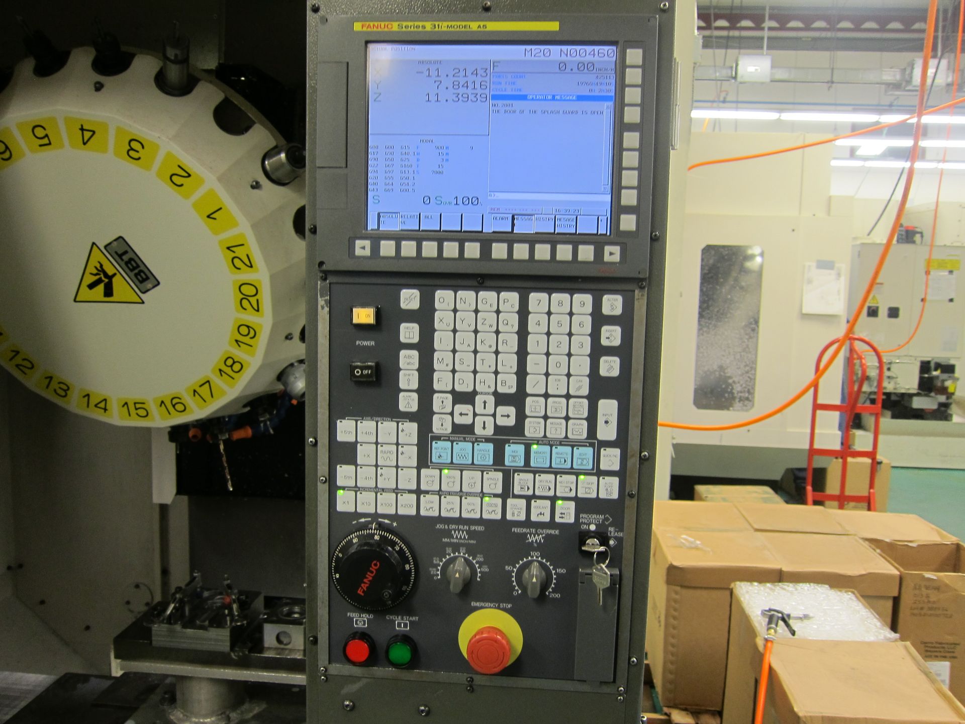 FANUC ROBODRILL- A-T21iE 4 AXIS CNC DRILL & TAP, CENTER, W/ FANUC 31iA5CONTROL - Image 3 of 5