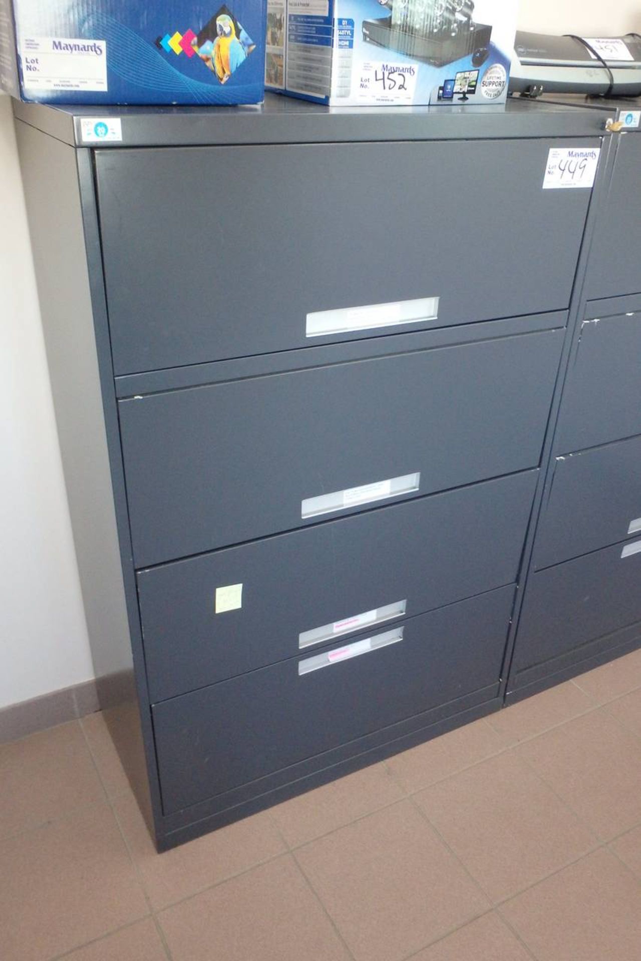 Grey 4-Drawer Lateral Filing Cabinet