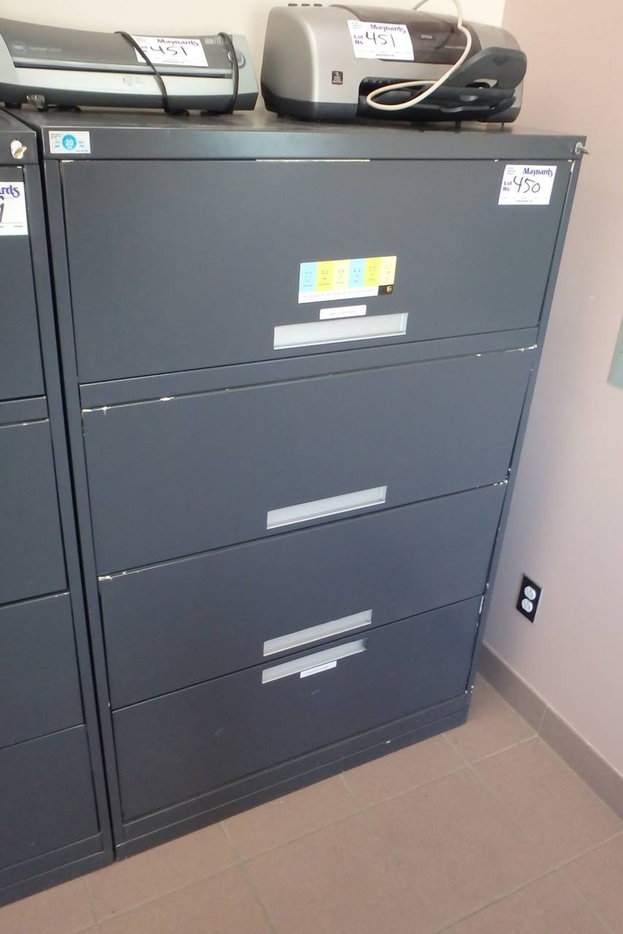 Grey 4-Drawer Lateral Filing Cabinet