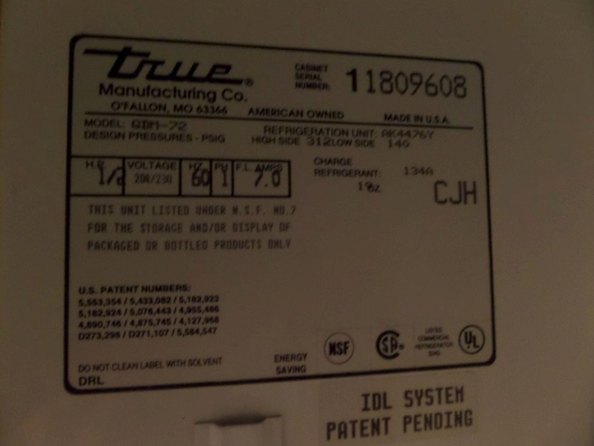 True GDM-72 Three Door Commercial Refrigerator Cooler - Tested Works - Image 5 of 5