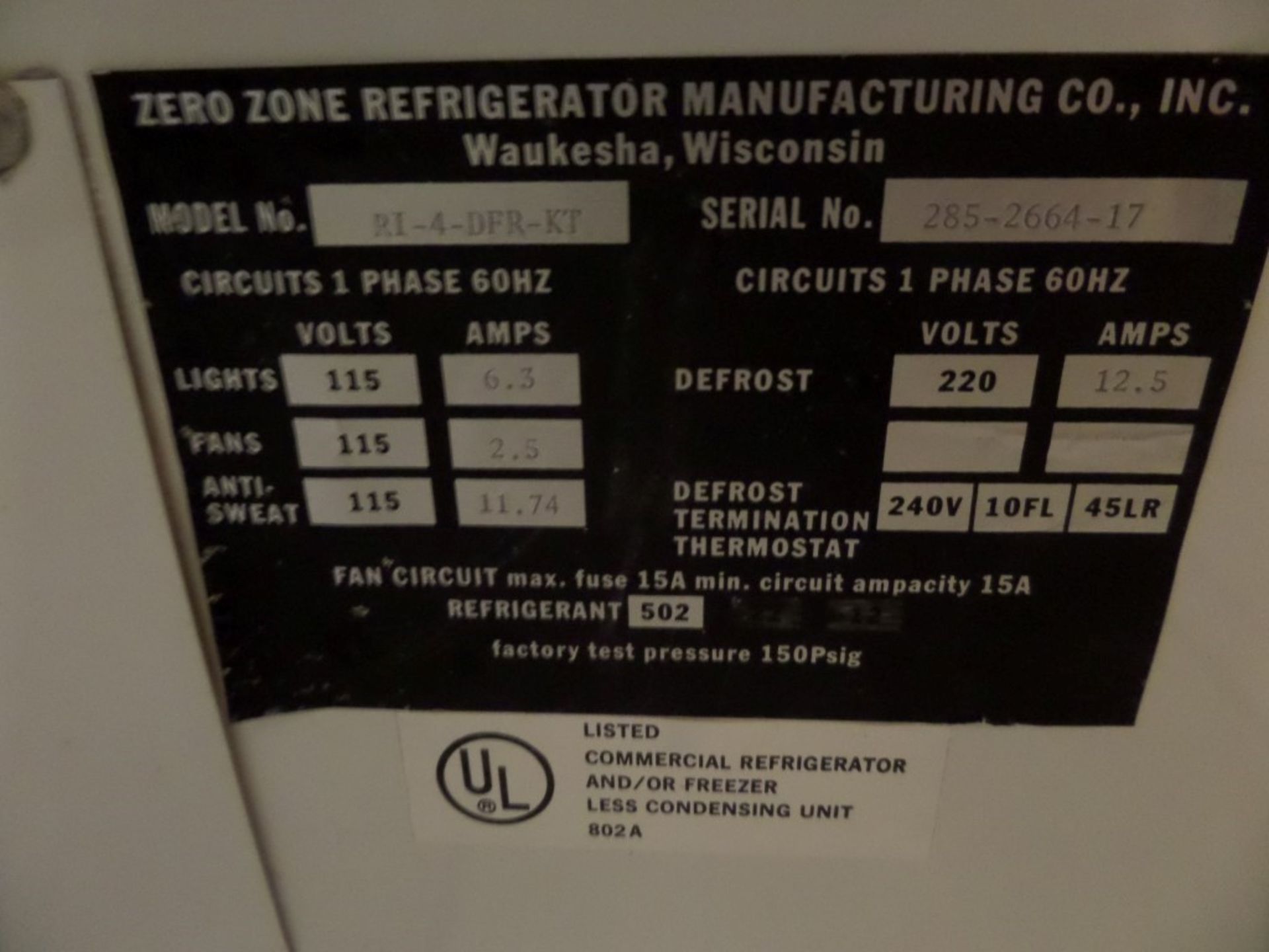 Zero Zone R1-4-DFR-KT Four Door Commercial Refrigerator Cooler Remote Copeland Compressor (Included) - Image 3 of 8