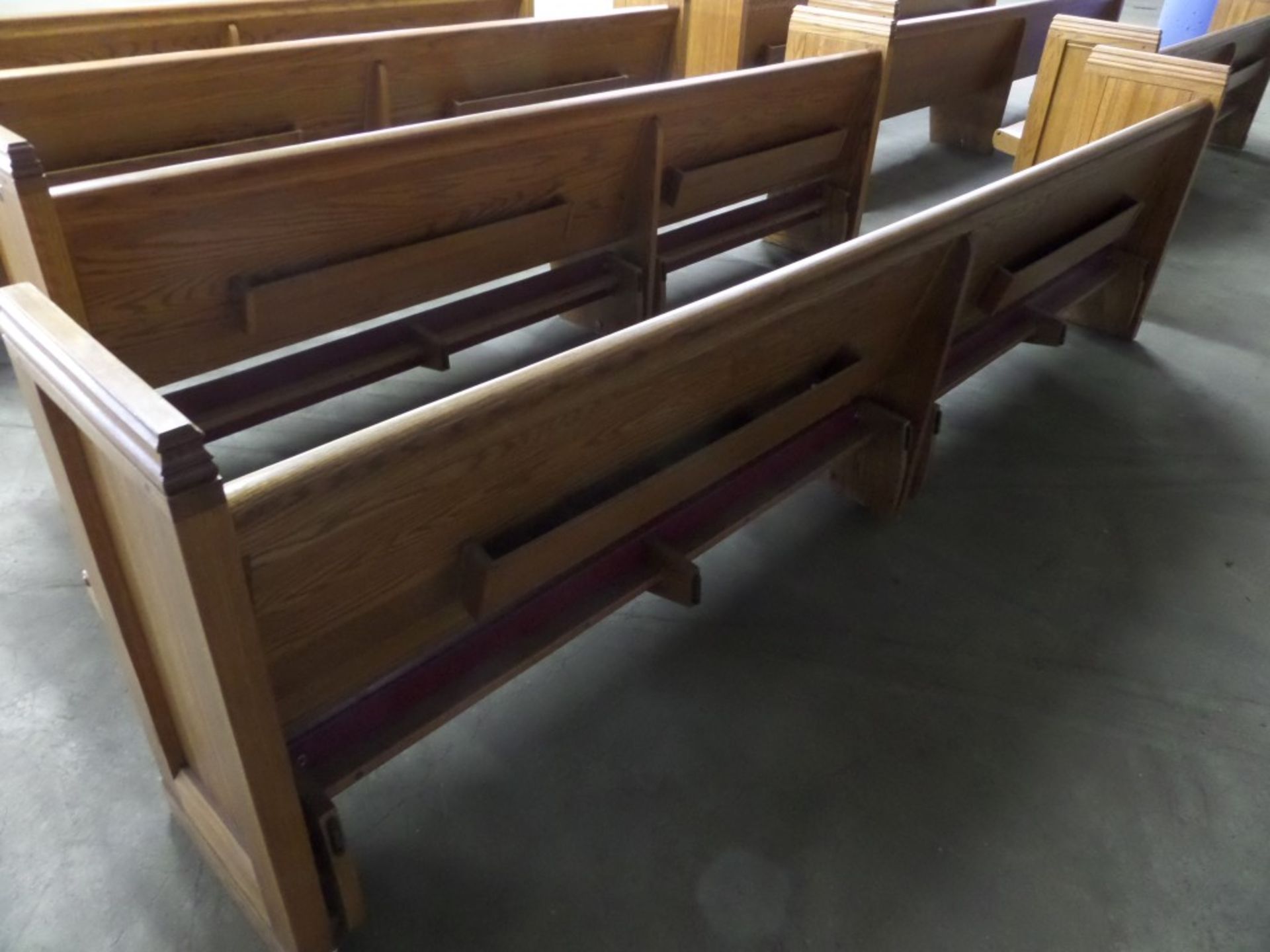 Oak Church Pew 9' Seating Bench #4 - Image 2 of 2