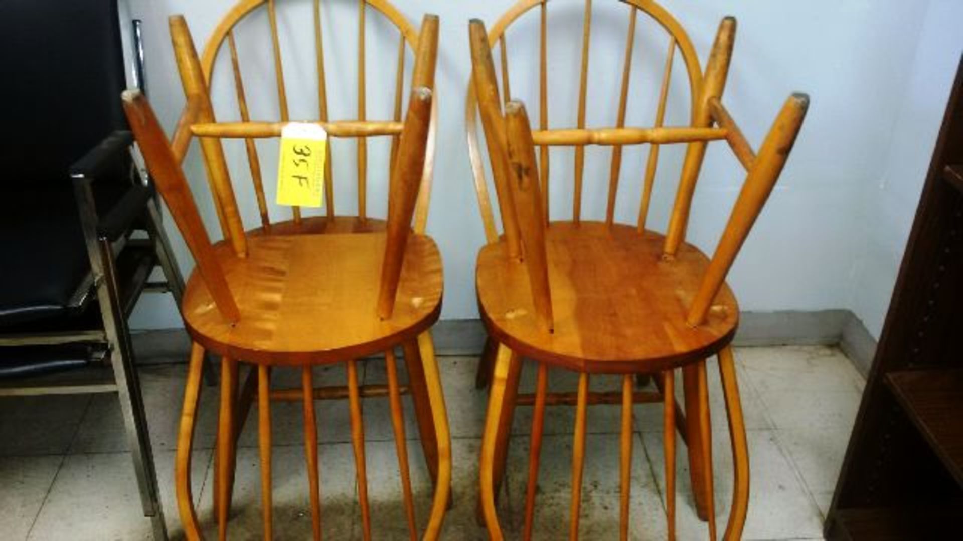 2 OAK WOODEN SIDE CHAIRS