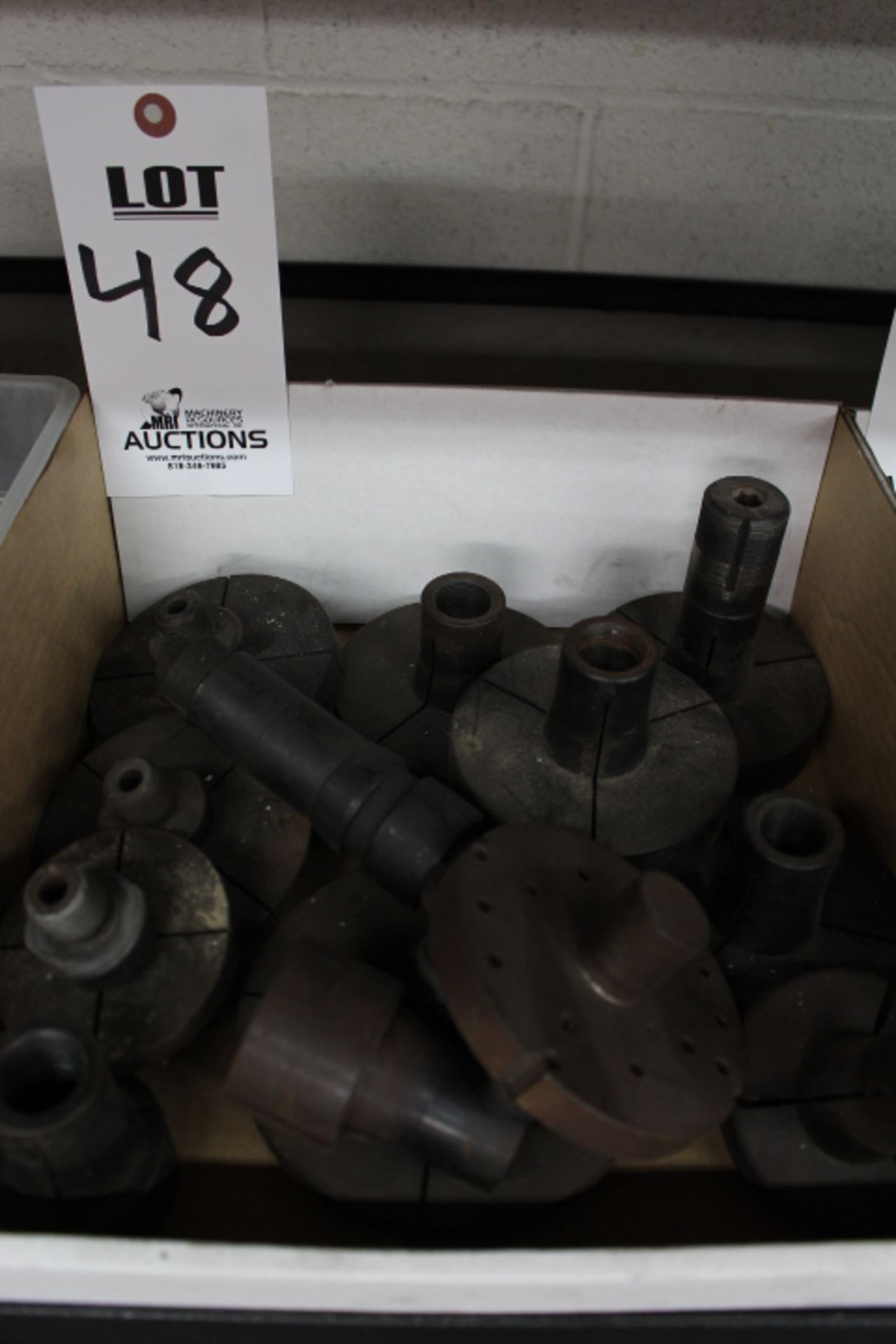 MISC. THREADED SPRING COLLETS FOR MACHINE LATHE, VARIED SIZES